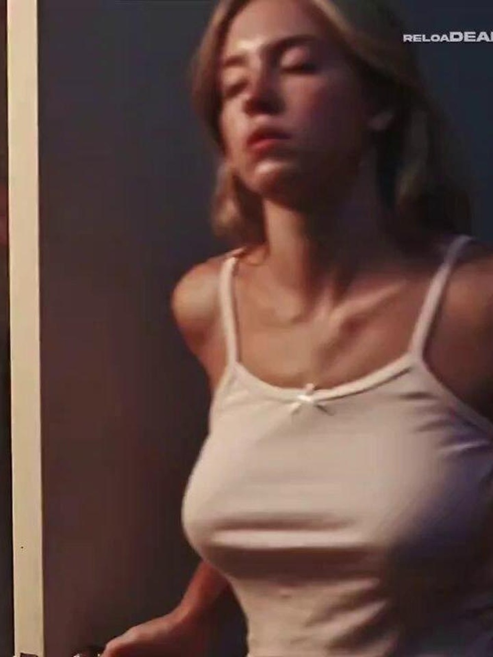 brandy melville Pink and white striped bow tank top